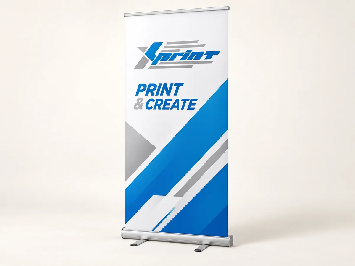 AI product mockup: roll-up with XPrint artwork